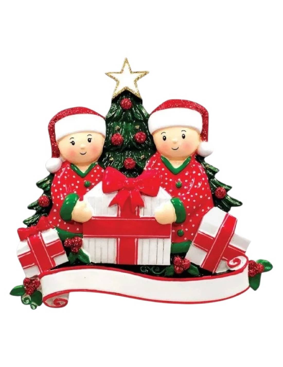 Addobbo Albero Di Natale Coppia Con Regali Personalizzabile