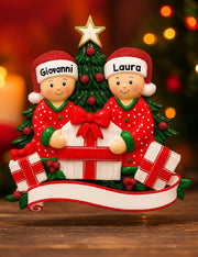 Addobbo Albero Di Natale Coppia Con Regali Personalizzabile