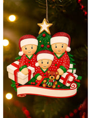 Addobbo Albero Di Natale Personalizzabile 3 In Famiglia Con Regali