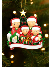 Addobbo Albero Di Natale Personalizzabile 4 In Famiglia Con Regali