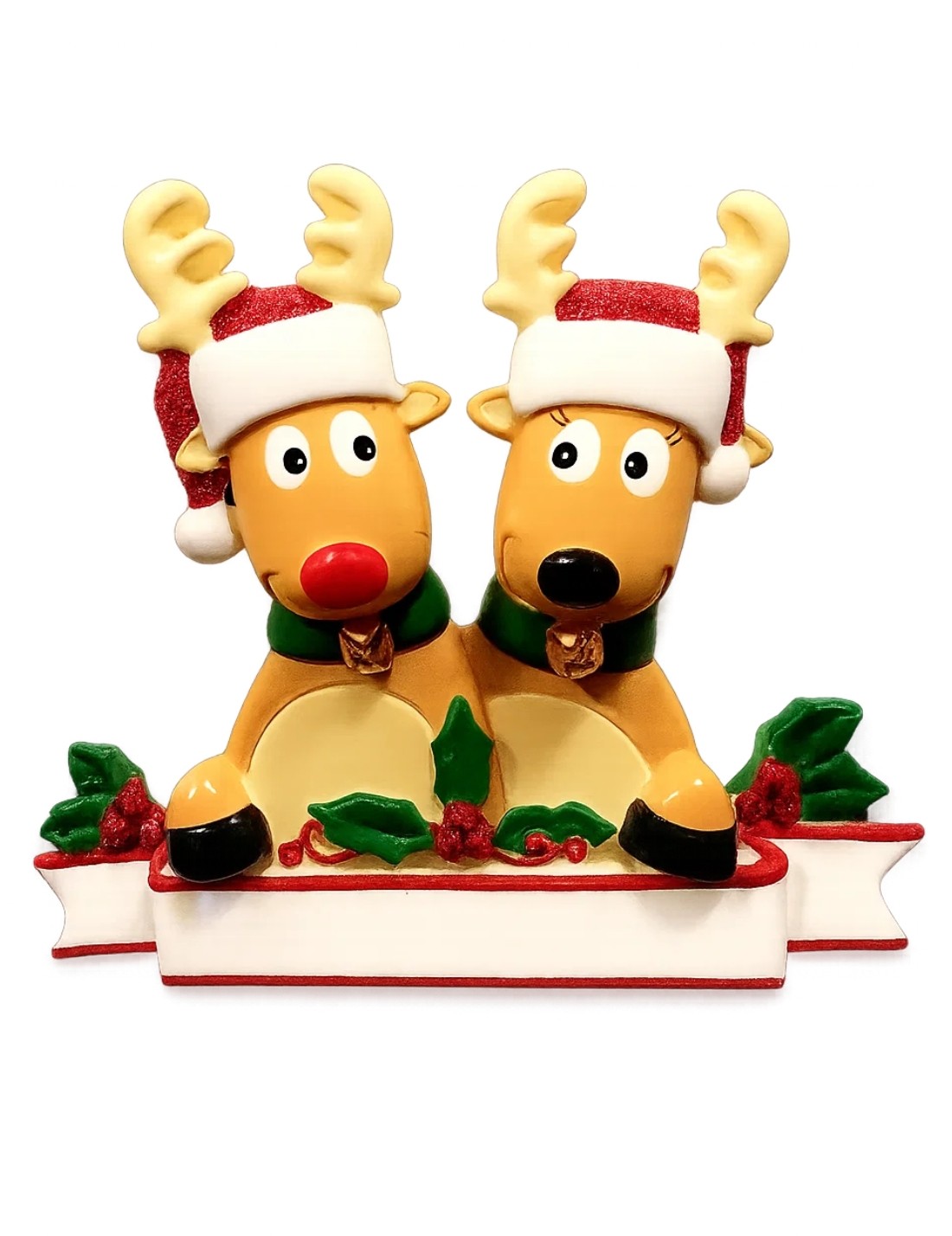 Addobbo Albero Di Natale 2 In Famiglia Di Renne Personalizzabile