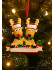 Addobbo Albero Di Natale 2 In Famiglia Di Renne Personalizzabile