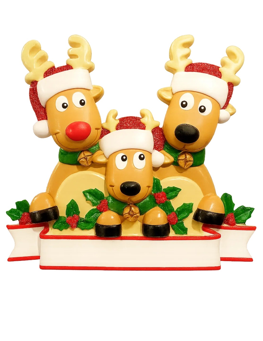 Addobbo Albero Di Natale 3 In Famiglia Di Renne Personalizzabile