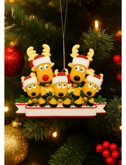 Addobbo Albero Di Natale 5 In Famiglia Di Renne Personalizzabile
