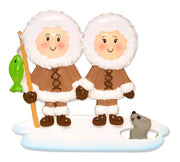 Addobbo Albero Di Natale Famiglia 2 Eschimesi Personalizzabile