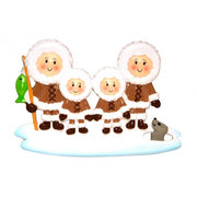 Addobbo Albero Di Natale Famiglia 4 Eschimesi Personalizzabile