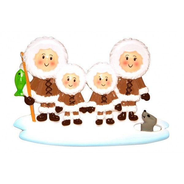 Addobbo Albero Di Natale Famiglia 4 Eschimesi Personalizzabile