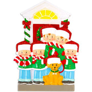 Addobbo Albero Natale Mamma Papà 3 Figli e Cane Personalizzabile