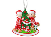 Addobbo Albero Di Natale 2 In Famiglia Decorazione Personalizzabile
