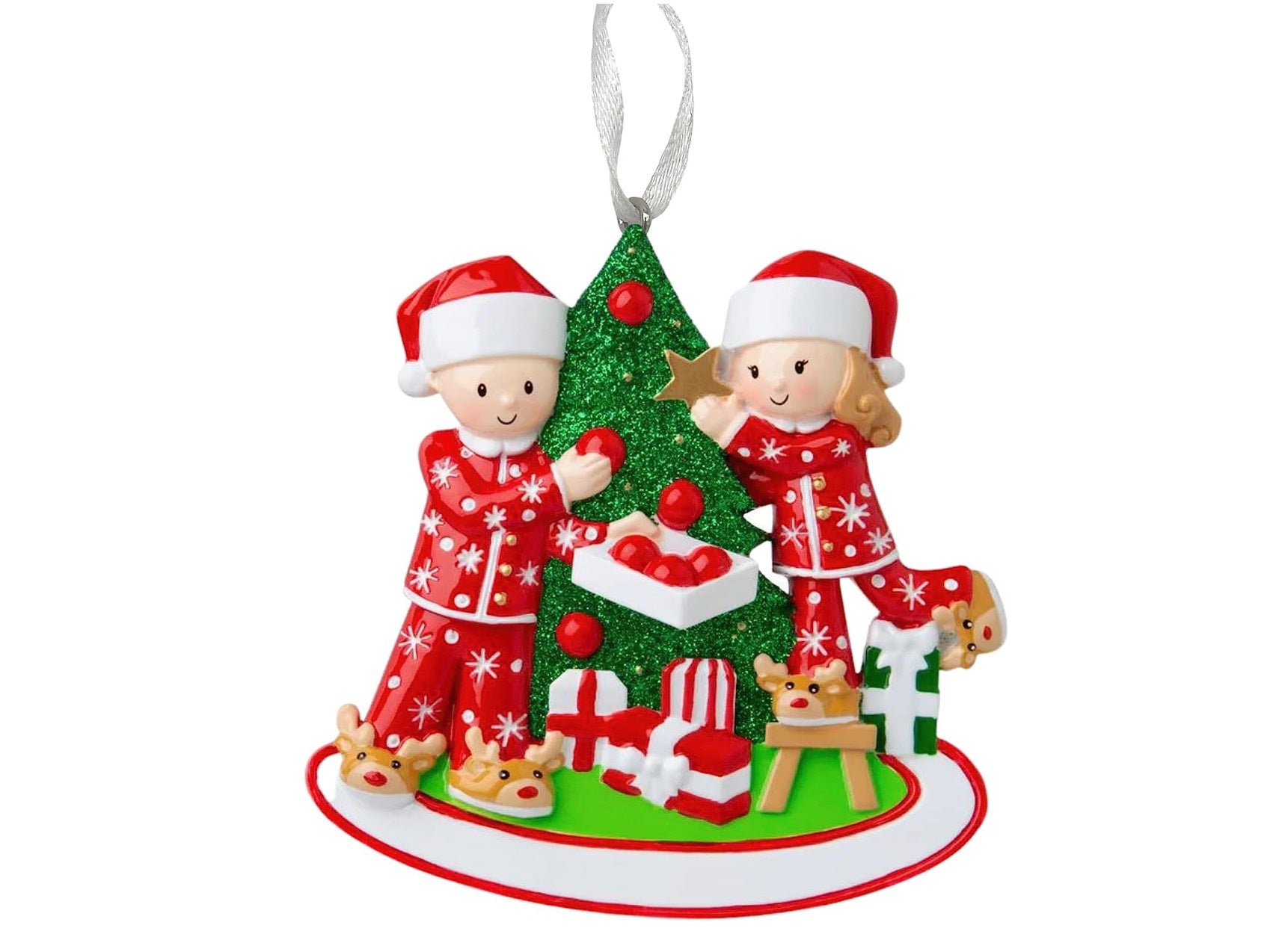 Addobbo Albero Di Natale 2 In Famiglia Decorazione Personalizzabile