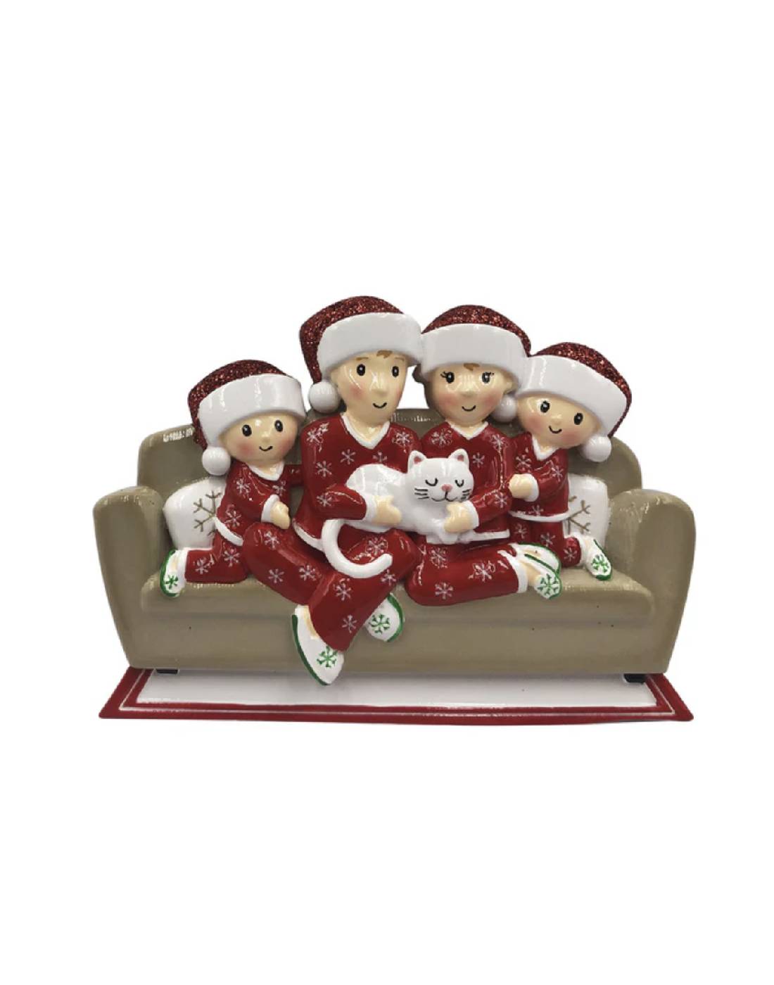 Addobbo Albero Di Natale Personalizzabile Famiglia Di 4 Persone Con Gatto