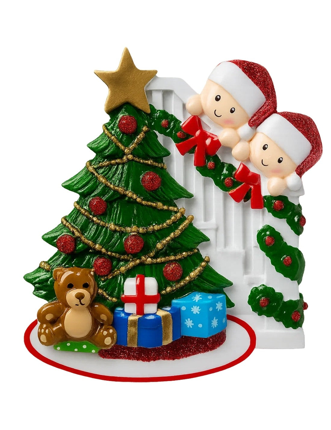 Addobbo Albero Di Natale Personalizzabile Famiglia Di 2 Persone Sulle Scale