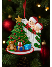 Addobbo Albero Di Natale Personalizzabile Famiglia Di 2 Persone Sulle Scale