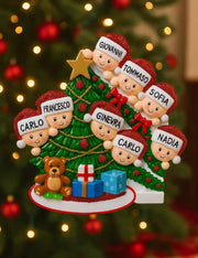 Addobbo Albero Di Natale Personalizzabile 8 In Famiglia Sulle Scale