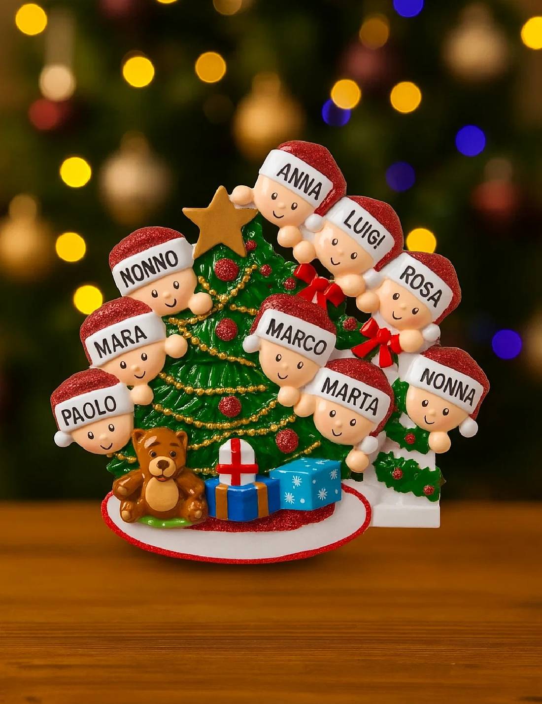 Addobbo Albero Di Natale Personalizzabile 9 In Famiglia Sulle Scale