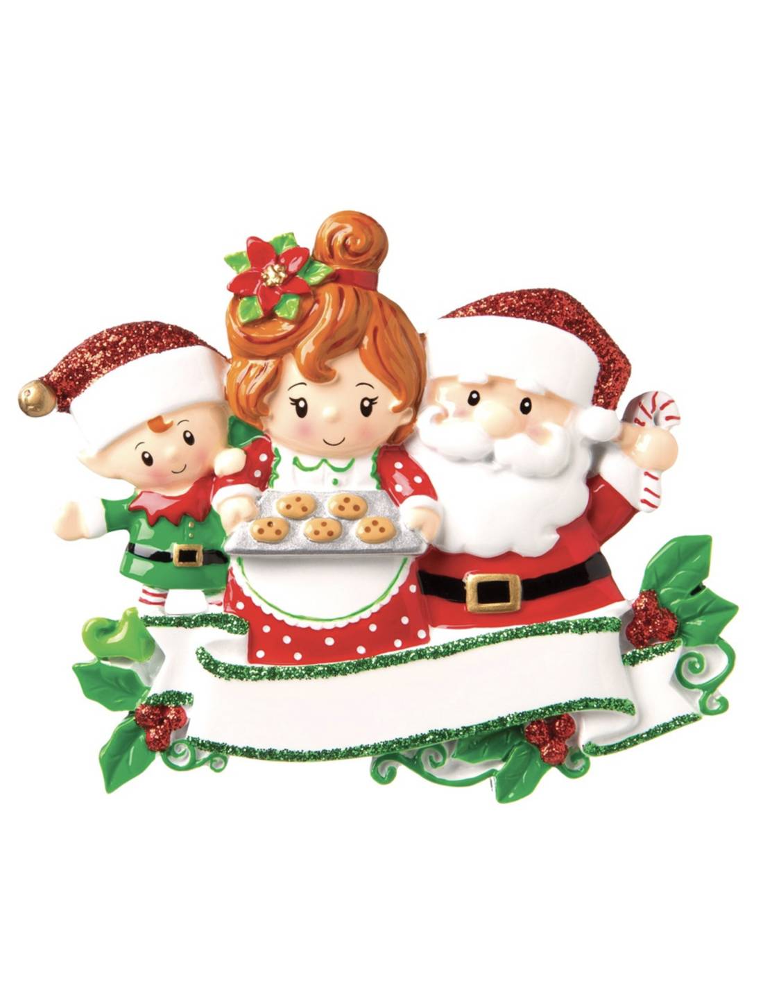 Addobbo Albero Di Natale Babbo E Mamma Natale Con 1 Elfo Personalizzabile