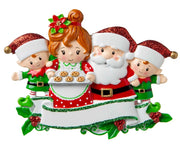 Addobbo Albero Di Natale Babbo E Mamma Natale Con 2 Elfi Personalizzabile 10CM