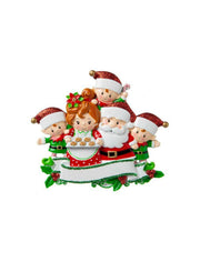 Addobbo Albero Di Natale Babbo E Mamma Natale Con 3 Elfi Personalizzabile