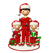 Addobbo Albero Natale Papà Con 2 Figli Personalizzabile