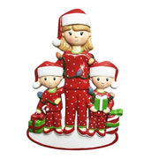 Addobbo Albero Natale Mamma Con 2 Figli Personalizzabile