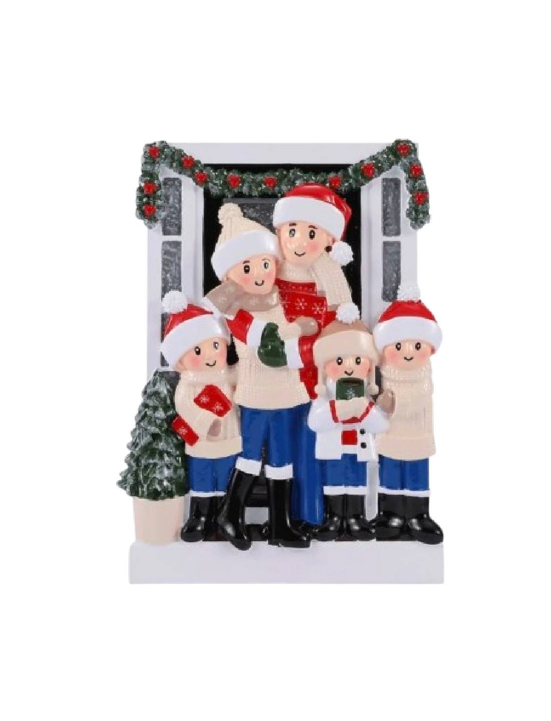 Addobbo Albero Di Natale 5 In Famiglia Fuori Casa Personalizzabile