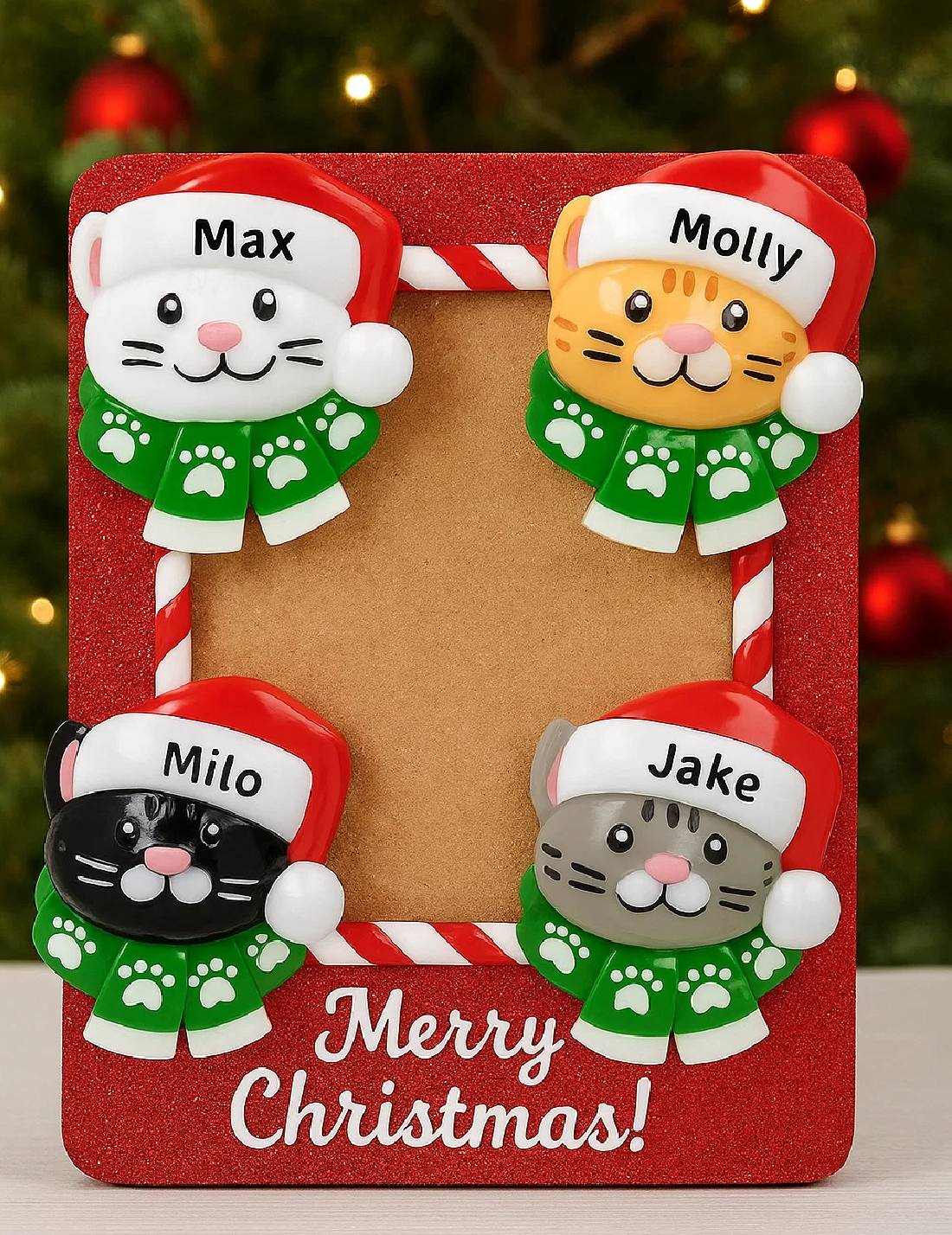 Ornamento Di Natale Gatto Da Aggiungere A Famiglia Addobbo Personalizzabile