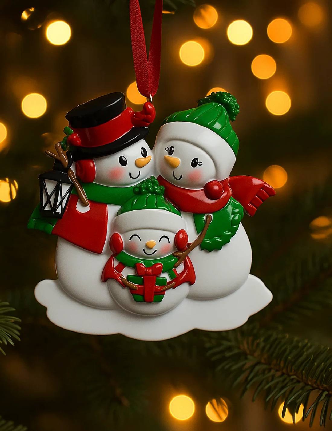 Addobbo Albero Di Natale 3 In Famiglia Pupazzi Di Neve