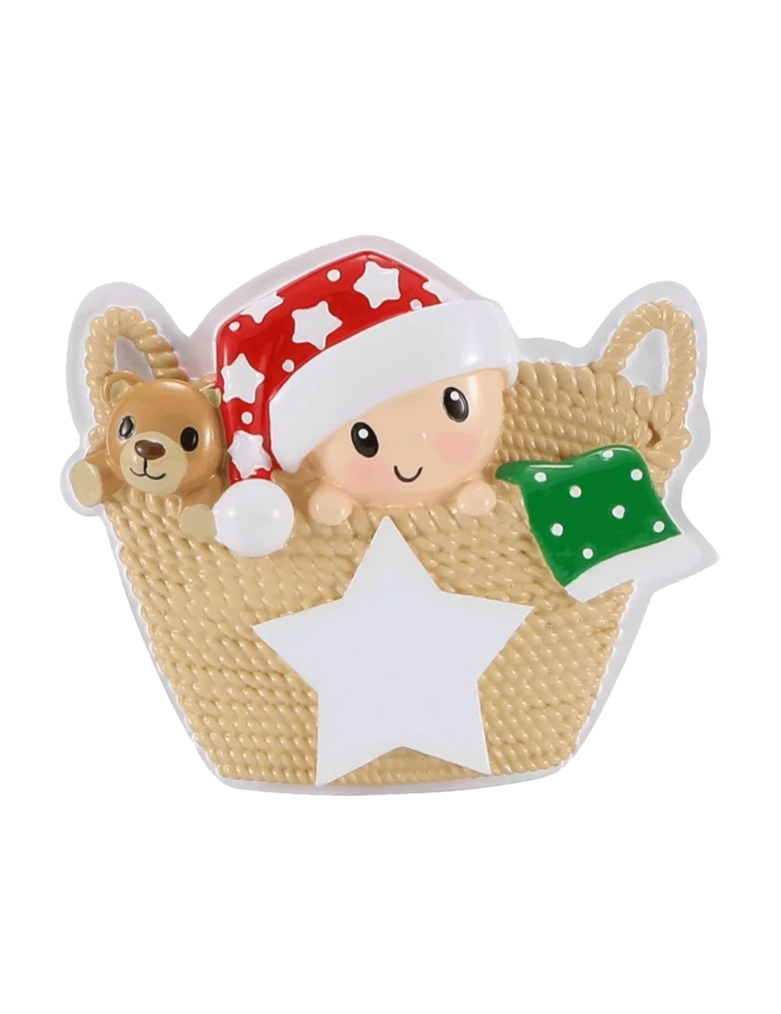 Addobbo Albero Di Natale Bimbo Nel Cestino Personalizzabile