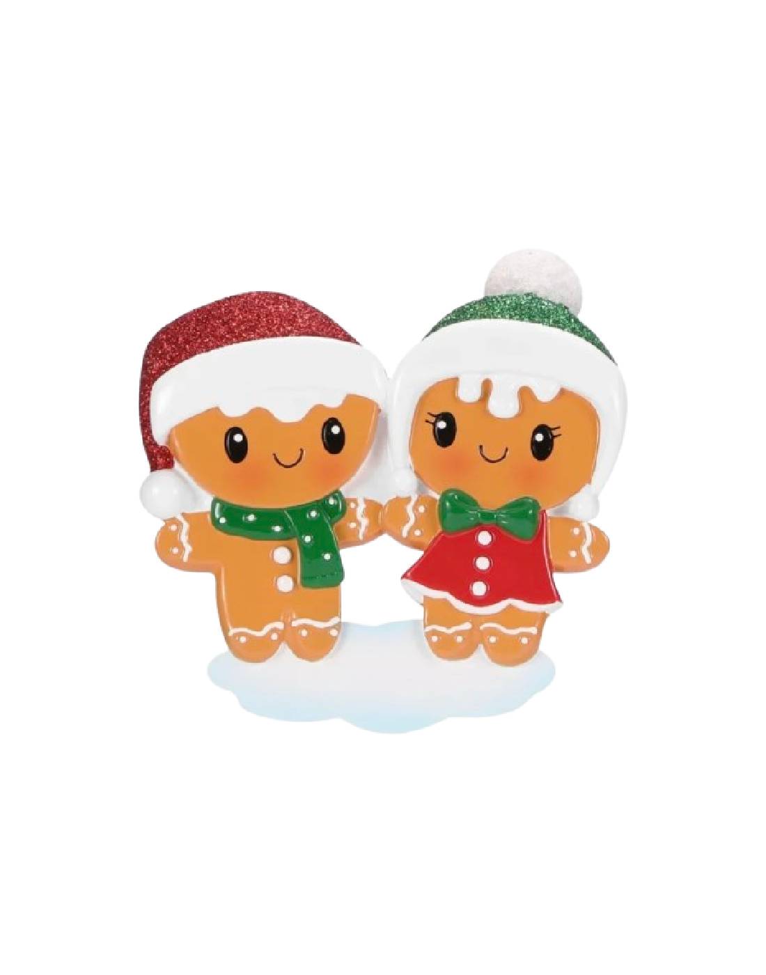 Addobbo Albero Di Natale Personalizzabile Famiglia Di 2 Omini Marzapane