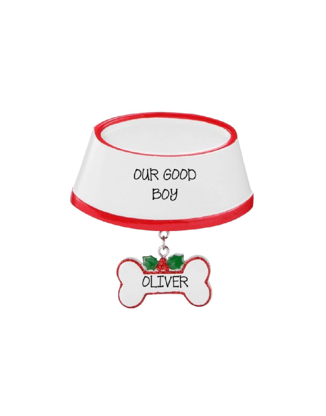 Addobbo Albero Di Natale Personalizzabile Ciotola Cane Con Osso