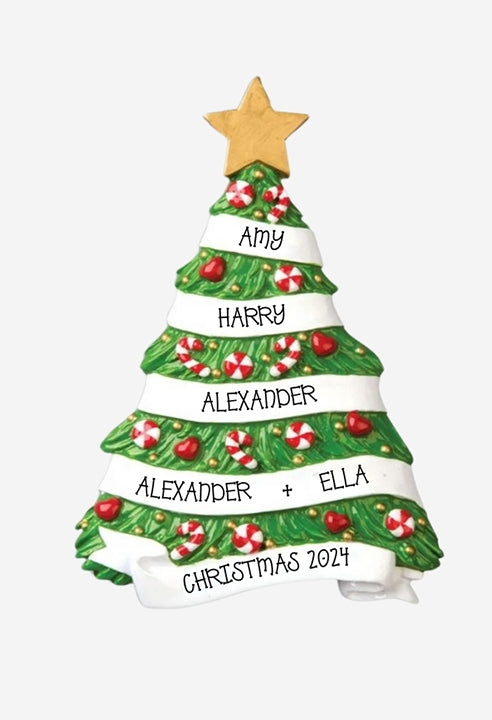 Addobbo Albero Di Natale Personalizzabile Albero Stella Oro