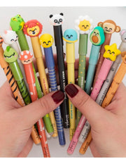 Set 24 Penne Gel Cancellabile Animali Kawaii