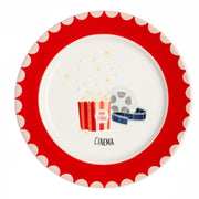 Piatto Piano In Porcellana Cinema Popcorn Ø20cm