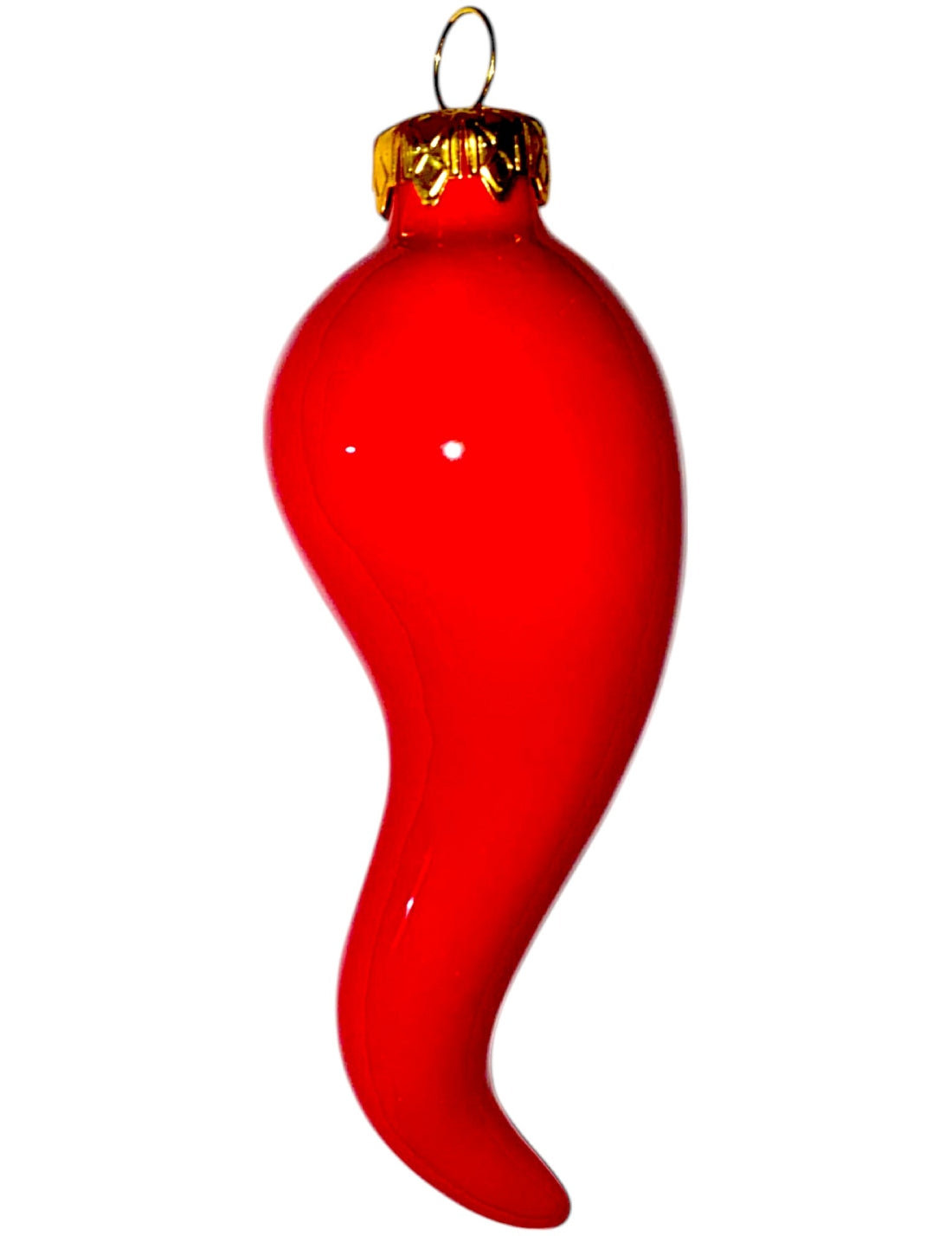 Addobbo Albero Di Natale In Vetro Corno Rosso Tradizionale 10cm