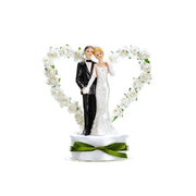 Topper Torta Matrimonio Sposi Con Cuore Di Rose Bianche 15cm