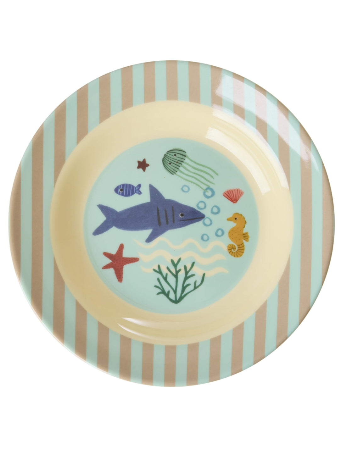 Rice Piatto Fondo Per Bambini In Melamina Ocean Blu 20cm