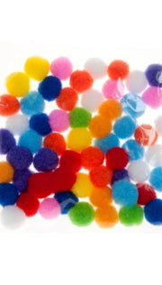 Pompon Colorati In Feltro 15mm 60pz