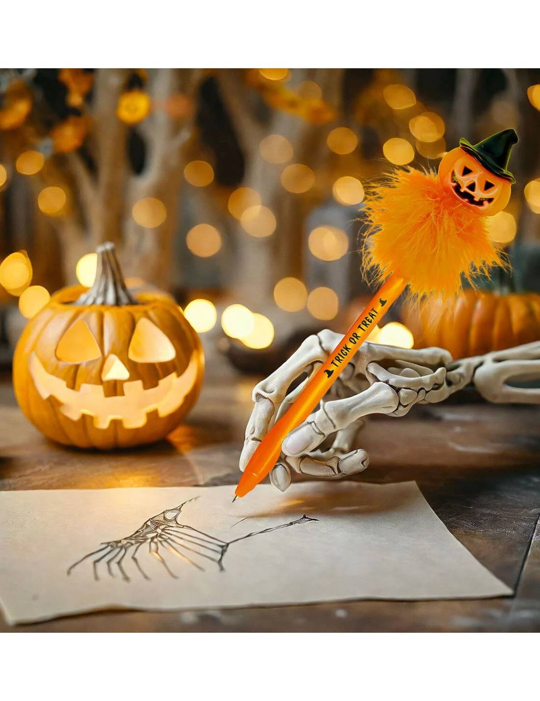 Penna A Sfera Con Luce Zucca