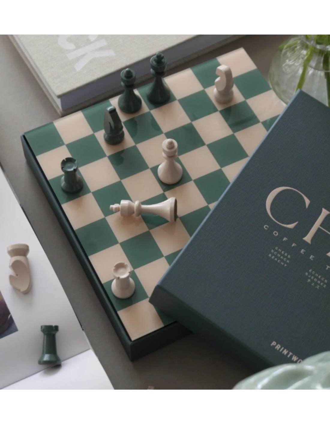 Scacchiera In Legno Classica Verde 25cm