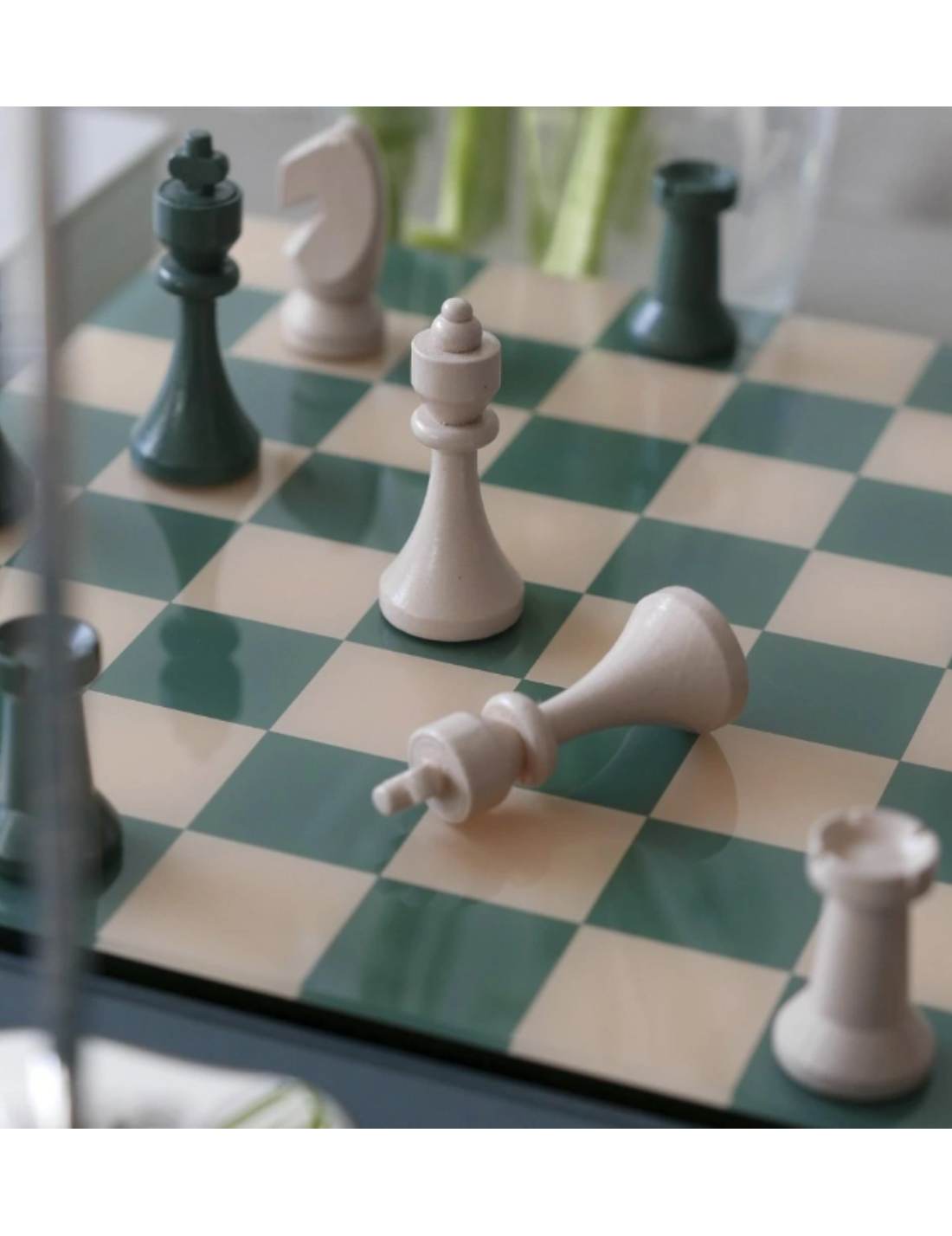 Scacchiera In Legno Classica Verde 25cm