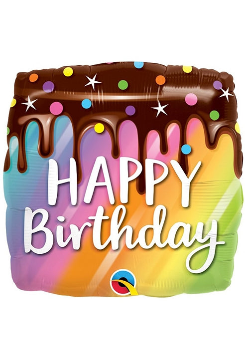 Palloncino Foil Happy Birthday Rainbow Cake