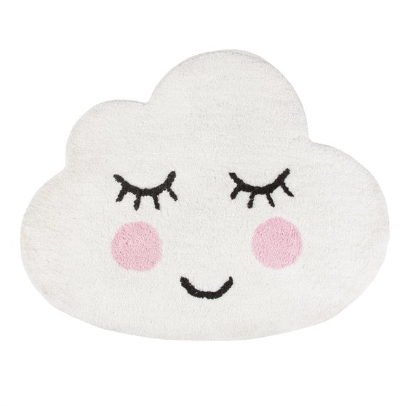 Tappeto Bianco Nuvola Sorridente Sogni D'Oro