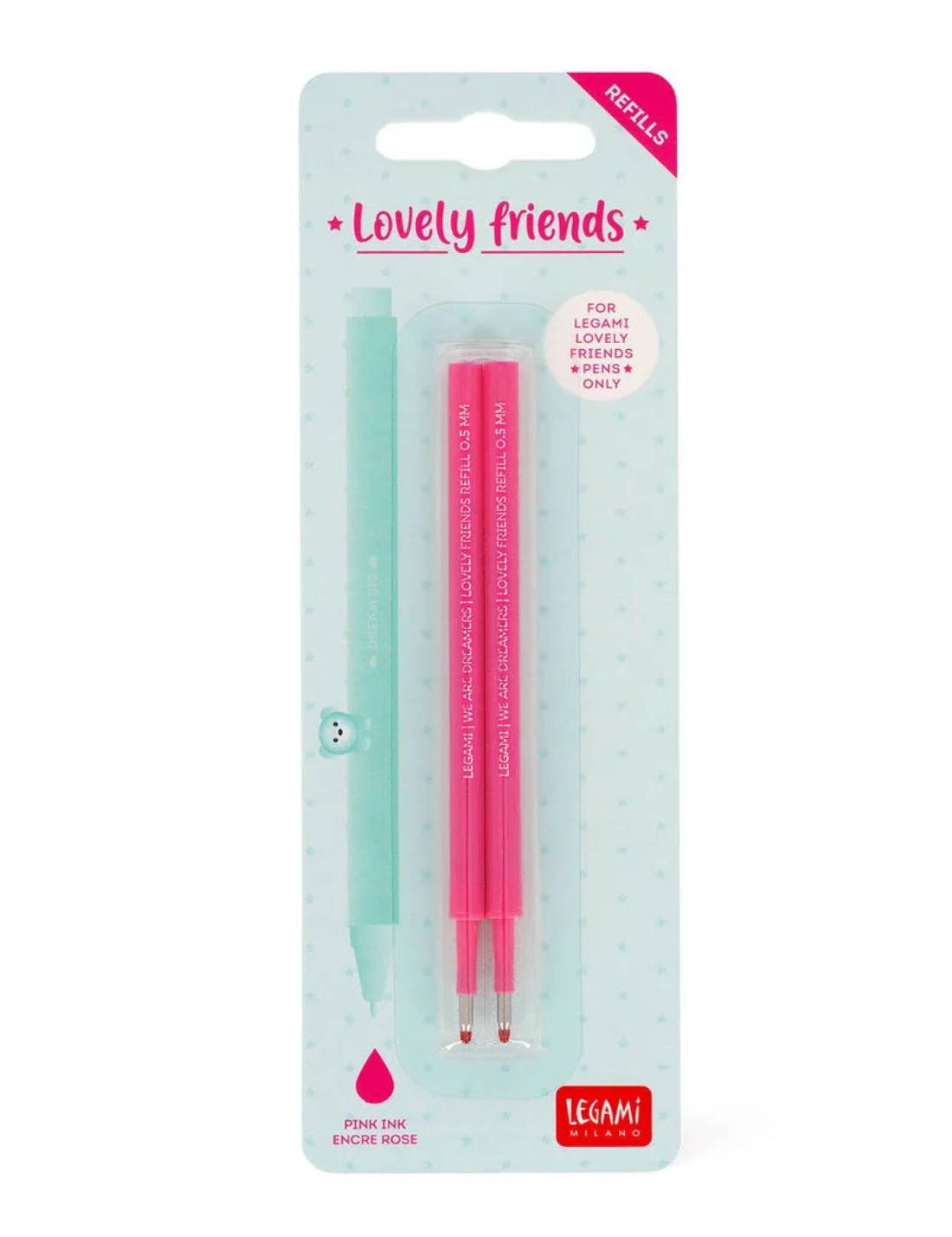Refill Penna Gel Lovely Friends Rosa Legami 2pz