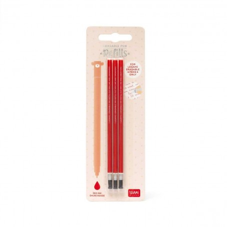 Refill Rosso Penna Gel Cancellabile Legami 3pz