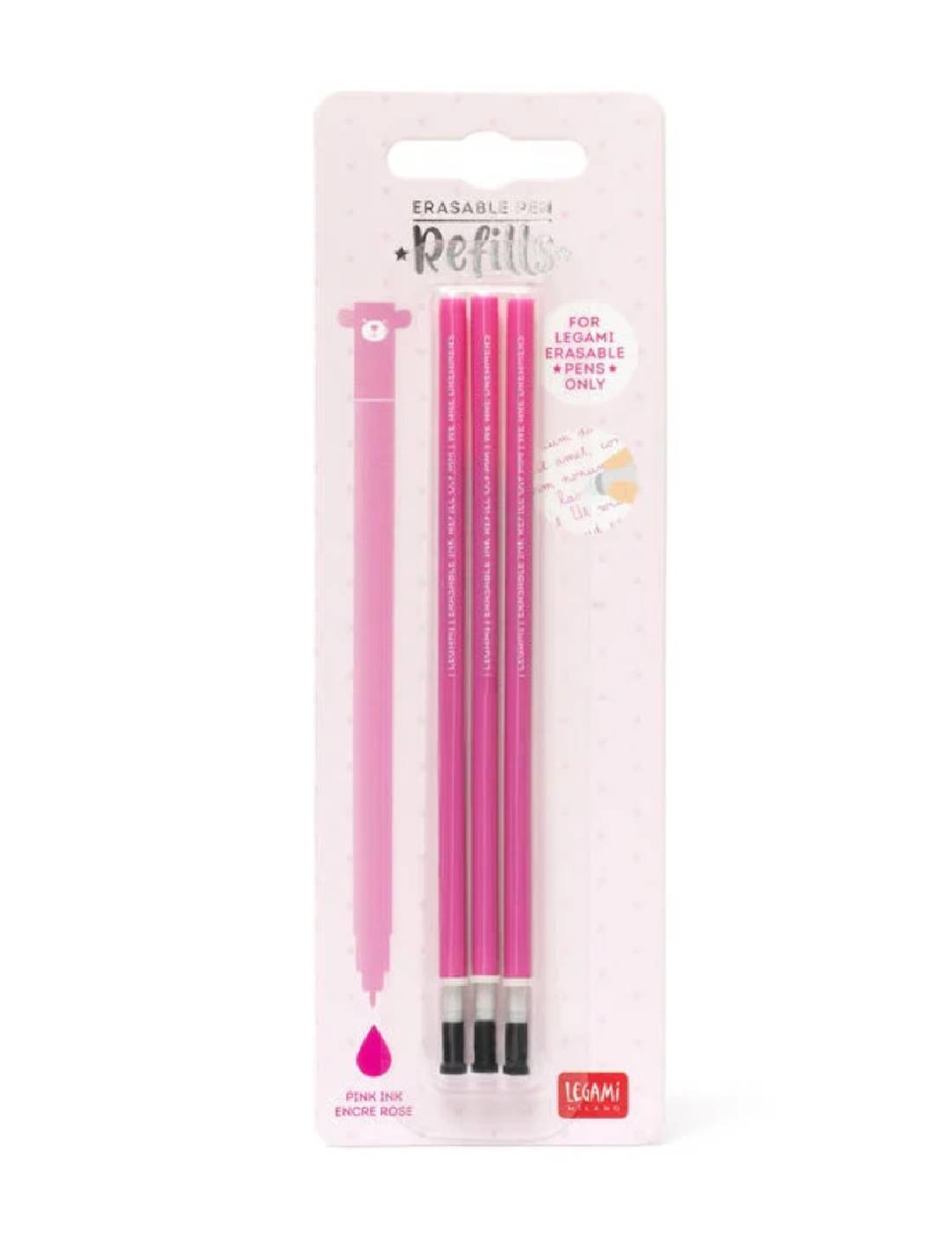 Refill Rosa Penna Gel Cancellabile Legami 3pz