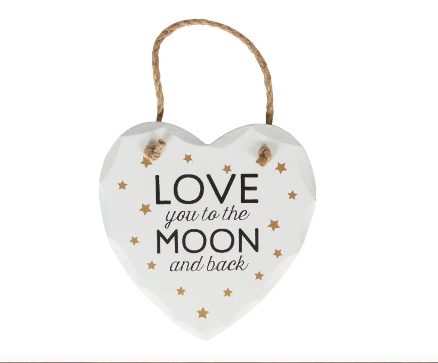 Targa Quadro In Legno Cuore Sanvalentino Bianca