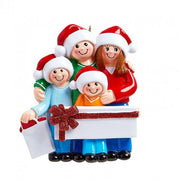 Addobbo Albero Di Natale 4 In Famiglia Con Pacchi Regalo Personalizzabile 10Ccm