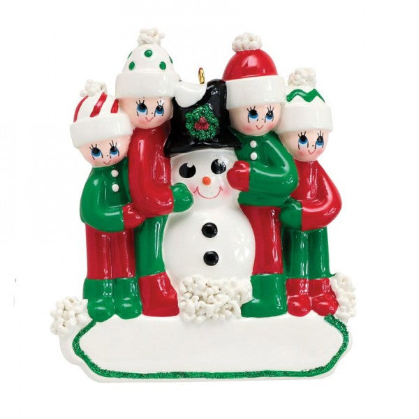 Addobbo Albero Di Natale 4 In Famiglia Con Pupazzo Personalizzabile