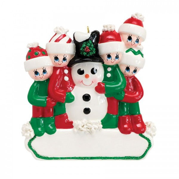 Addobbo Albero Natale 5 In Famiglia Con Pupazzo Personalizzabile 10cm