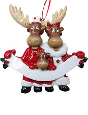 Addobbo Albero Di Natale 3 In Famiglia Di Renne Personalizzabile